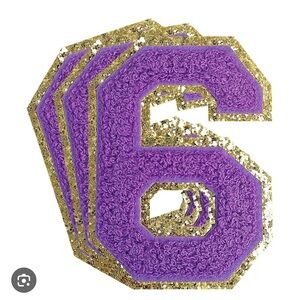 Number 6 Iron on Patch